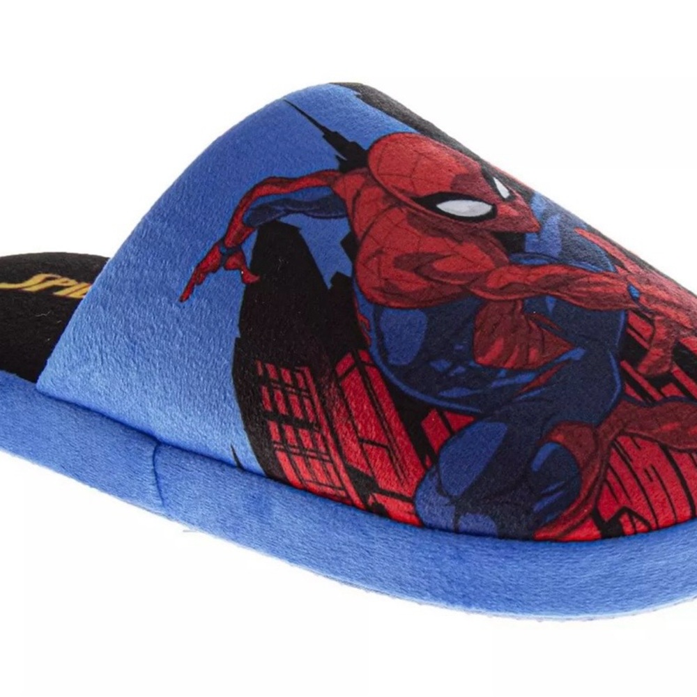 Marvel Blue and Red Spider-Man Kids Slippers NEW sz 11/12